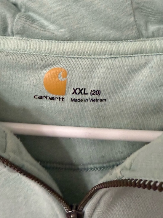 Carhartt Mint Green Quarter-Zip Hoodie XXL - Picture 2 of 4